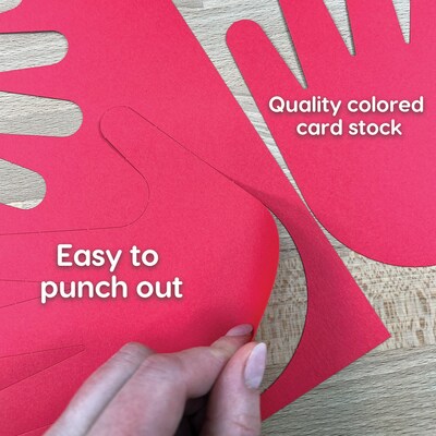 FreshCut Crafts Punch Out Paper Cutouts, Back to School Shapes, Handprints, Crayons & School Bus, 84 Pieces (FCC850054391216)