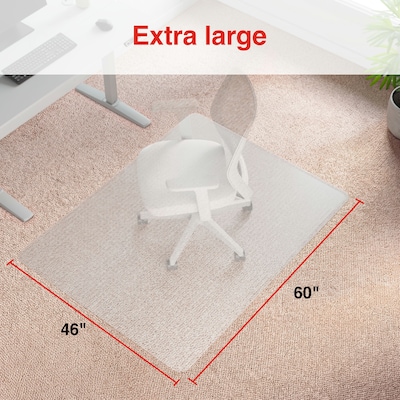 Quill Brand® BerberMat Carpet Chair Mat, 46" x 60'', Crystal Clear (20234-CC)