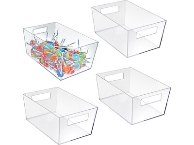 Azar X-Large Open Lid Storage Tote, Clear, 4/Pack (556239)