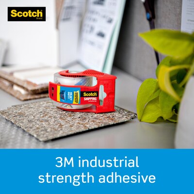 Scotch Heavy Duty Shipping Packing Tape with Dispenser, 1.88" x 22 yds., Clear, 6 Rolls (142-6)