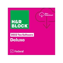 H&R Block Tax Software Deluxe 2023 for 1 User, macOS, Download (1423800-23)