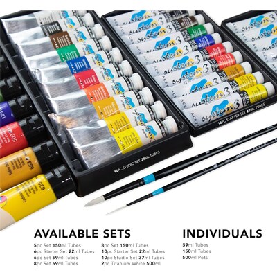 Daler-Rowney System3 Acrylic Paint Selection Set, Assorted Colors, 59ml, 8 Pieces (DRW129100508)