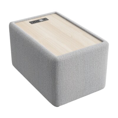 Bush Business Furniture Assemble Side Table with Charging Station, Fog Fabric (ASM120FGF-03)