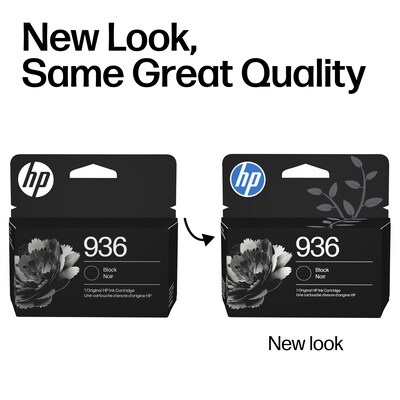 HP 936 Black Standard Yield Ink Cartridge, Prints Up to 1,250 Pages (4S6V2LN)