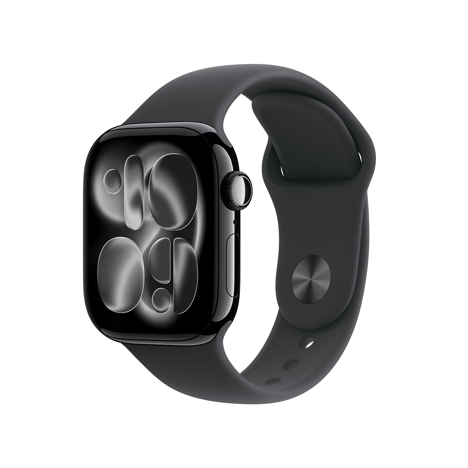 Apple Watch Series 11 GPS Smartwatch, 42mm, Jet Black Aluminum Case with Black Sport Band, Medium/Large (MEQU4LW/A)