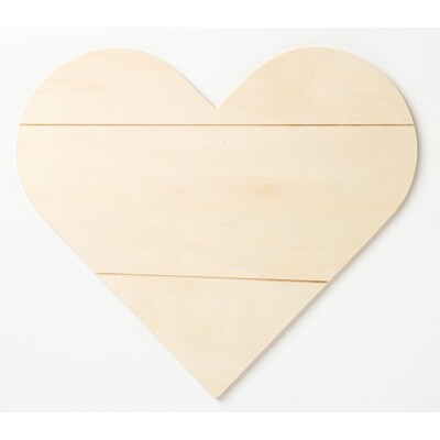 Plaid Heart Unprimed Tan Plywood Art Boards, 11.81 x 10.59, 3/Pack (PDE44938-3)