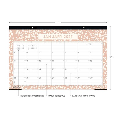 2027 Blue Sky Natalya 17 x 11 Monthly Desk Pad Calendar, Pink (148771-27)