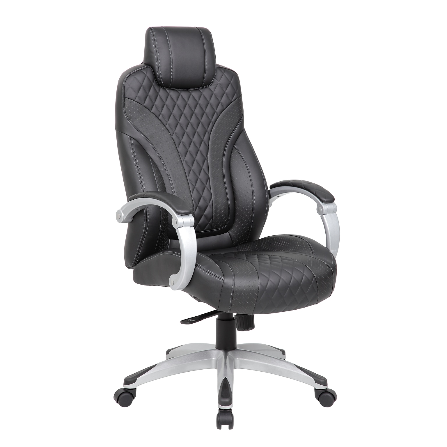 Boss Ergonomic Vinyl Swivel Executive Chair, Black (B8871-BK)