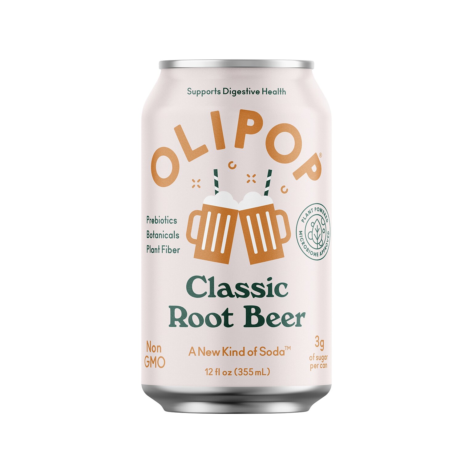 Olipop Prebiotic Classic Root Beer, Caffeine Free, 12 fl. oz., 12 Cans/Case (2886)