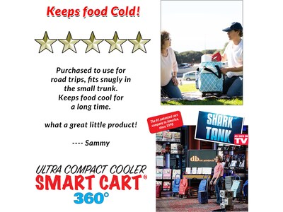 Smart Cart Moroccan Tile Ultracompact Cooler, Blue/White (01-872)