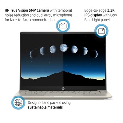 HP Pavilion Plus 14" Laptop, Intel Core i5-1240P, 8GB Memory, 256GB SSD, Windows 11 (68R49UA#ABA)