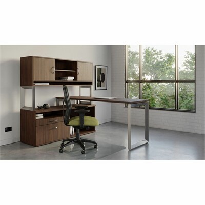 Lorell Relevance Series 59"W Freestanding Hutch, Walnut (LLR16240)