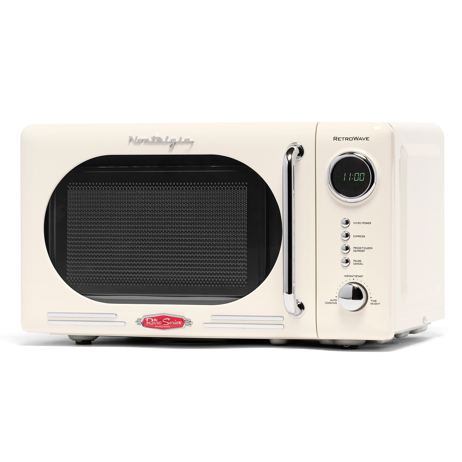 Nostalgia Retro 0.7 Cubic Foot Countertop Microwave, Ivory (NRMO7IVY6A)