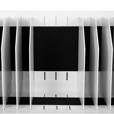 Luxor 16-Unit USB-C Open Charging Cart, White Powder-Coated Steel (CHMC005)
