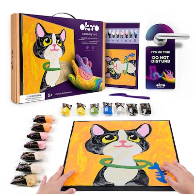OKTO Clay-by-Number Cat Air-Dry Clay Art Kit, 17/Set (OKT20036)