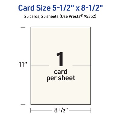 Avery Matte General Use Blank Cards, Ivory, 25/Pack (95352)