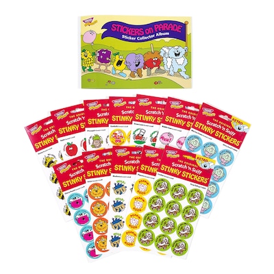 Trend Enterprises Scratch n Sniff Stickers & Album, Multicolored, 13/Pack (T-90944)