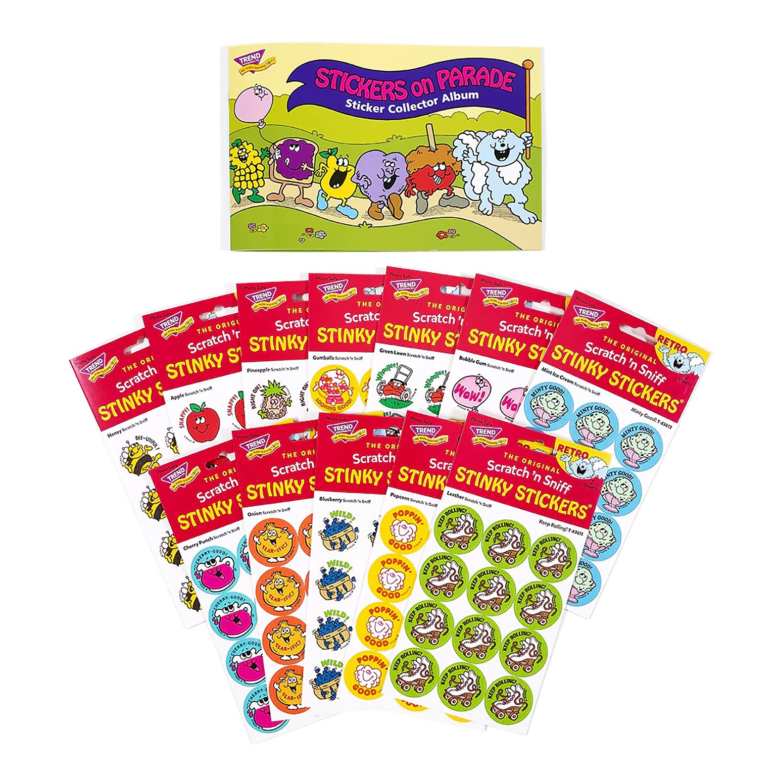 Trend Enterprises Scratch n Sniff Stickers & Album, Multicolored, 13/Pack (T-90944)