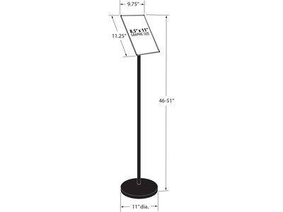 Azar Sign Holder, 8.5" x 11", Freestanding, Black Plastic (300356-BLK)
