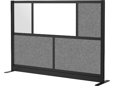 Luxor Workflow Series 5-Panel Freestanding Modular Room Divider System Starter Wall with Whiteboard,