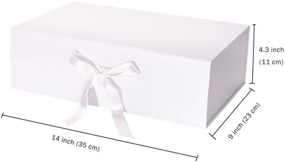 JAM Paper Collapsible Gift Boxes, White (LA-14X9-BX-WHT)