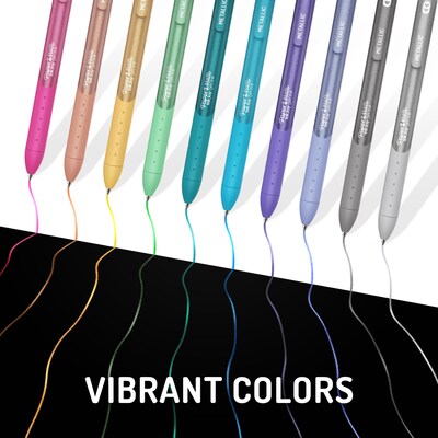 Paper Mate InkJoy Gel Pens, Metallic Pens, Retractable, Medium Point, (0.8mm) Assorted Colors, 10 Count, (2208638)
