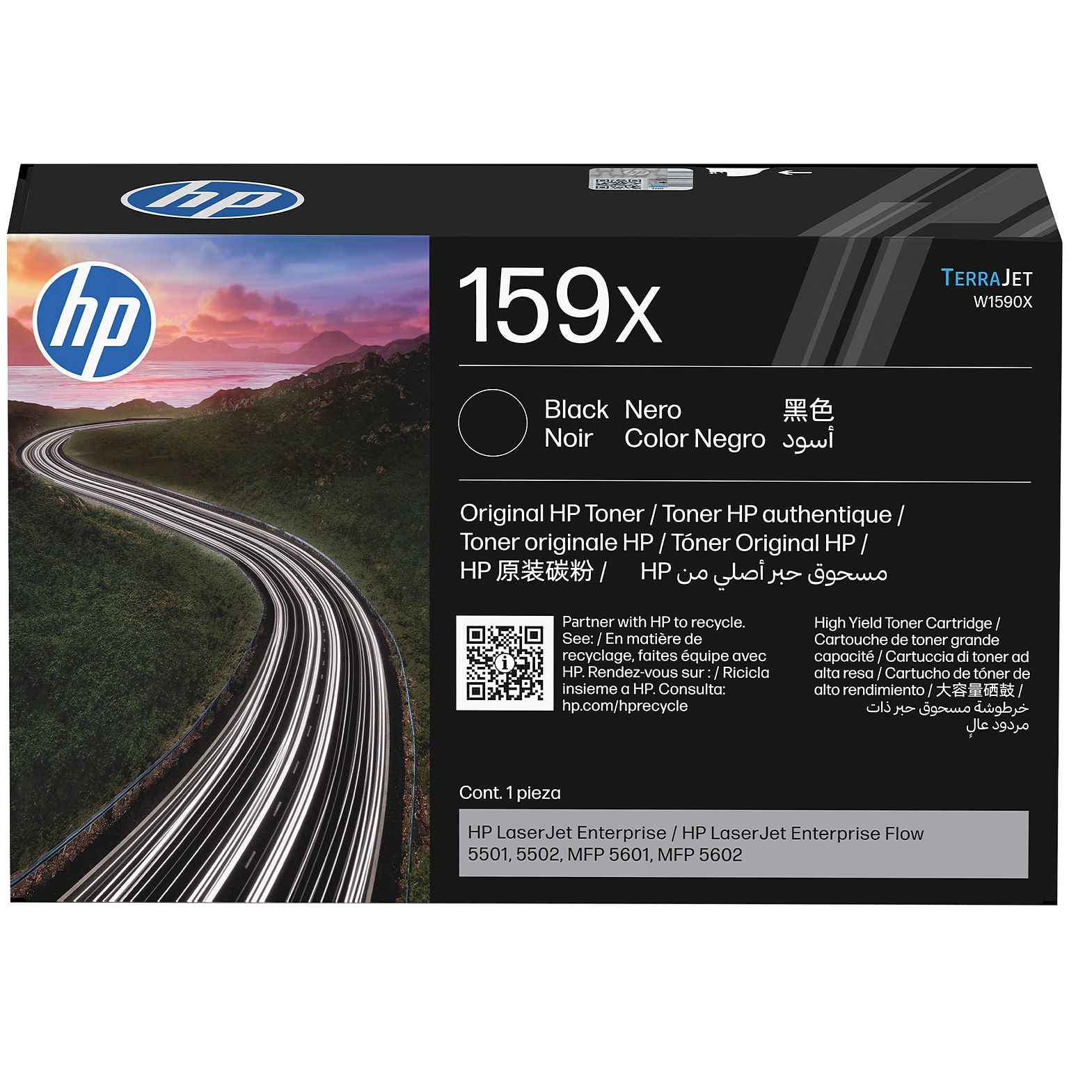 Original HP 159X High Yield Black LaserJet Toner Cartridge (W1590X), print up to 10,000 pages
