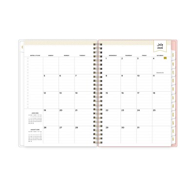 2026-2027 Blue Sky Day Designer Floral Cream 6" x 8" Academic Year Weekly & Monthly Planner, Plastic Cover (158170)