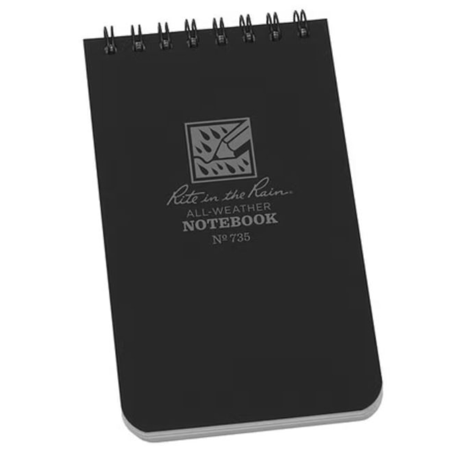 Rite In The Rain All-weather 1-Subject Pocket Notebook, 3 x 5, Graph Ruled, 50 Sheets, Black (735)