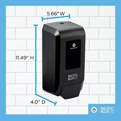 Pacific Blue Ultra Wall Mounted Hand Soap/Hand Sanitizer Dispenser, Black (53057)