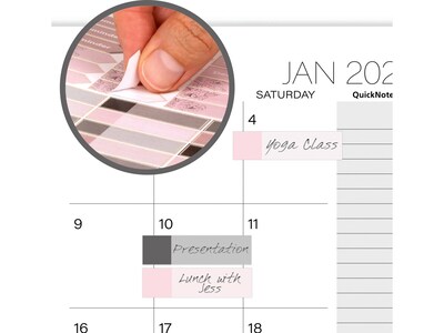 2025 Cambridge Alicia 5.5" x 8.5" Weekly & Monthly Planner, Poly Cover, Pink/Black (1726-200-25)