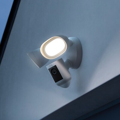 Ring Floodlight Cam Pro Outdoor Wireless Security Camera, White (B0CG6VFFVL)