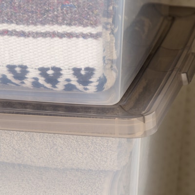 Iris 36 Quart Snap Top Plastic Snap Closure Storage Bin, Clear, 6/Pack (585105)