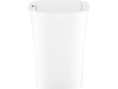 Nine Stars Plastic Sensor Trash Can, 2.6-Gallon, White (DZT-10-11)