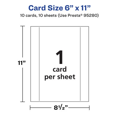 Avery Integrated Cards, 6" x 11", Glossy White, 10/Pack (95280)