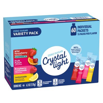 Crystal Light Sugar-Free Variety Pack, 60 Packets/Pack (220-02054)
