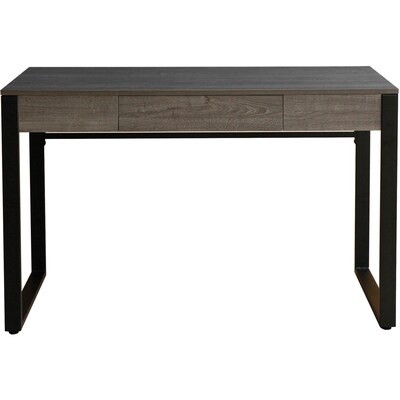 Lorell SOHO 47 W Desk with Center Drawer, Weathered Charcoal Laminate (LLR97618)