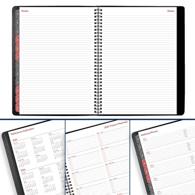 2026 AT-A-GLANCE 8" x 11" Weekly & Monthly Appointment Book, Faux Leather Cover, Black (33351-2601)