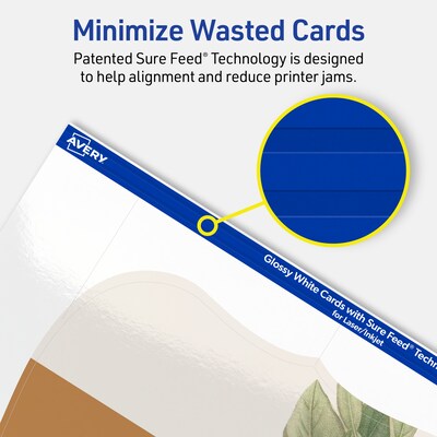 Avery Integrated Cards, 6" x 9", Glossy White, 25/Pack (95354)