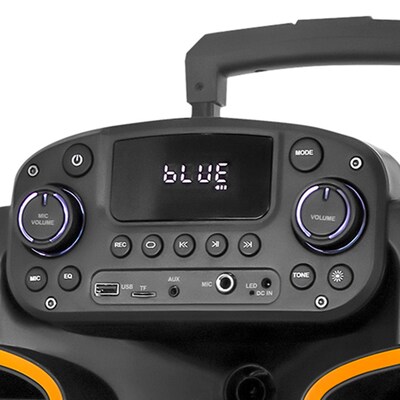 STUDIO PRO by FISHER DJ PARTY PRO Wireless Bluetooth Portable LED Ring-Light Party System Speaker, Black (SBX1530)