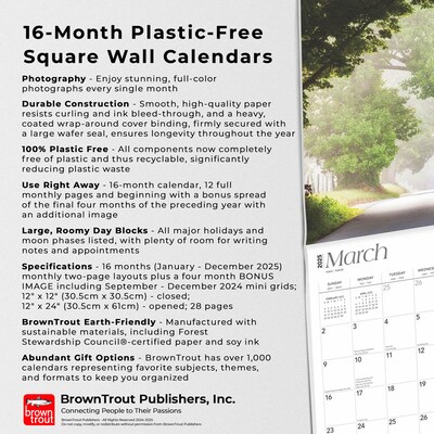 2025 BrownTrout Country Roads 12" x 12" Monthly  Wall Calendar (9781975474737)