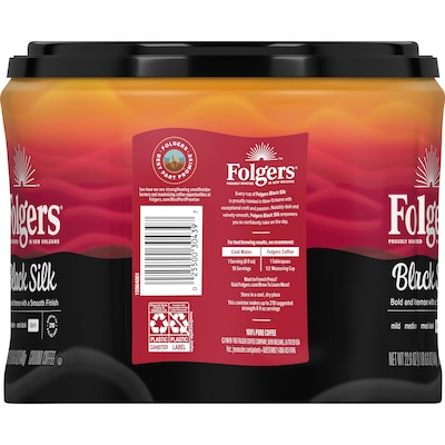 Folgers Black Silk Ground Coffee, Dark Roast, 22.6 oz. (02054)