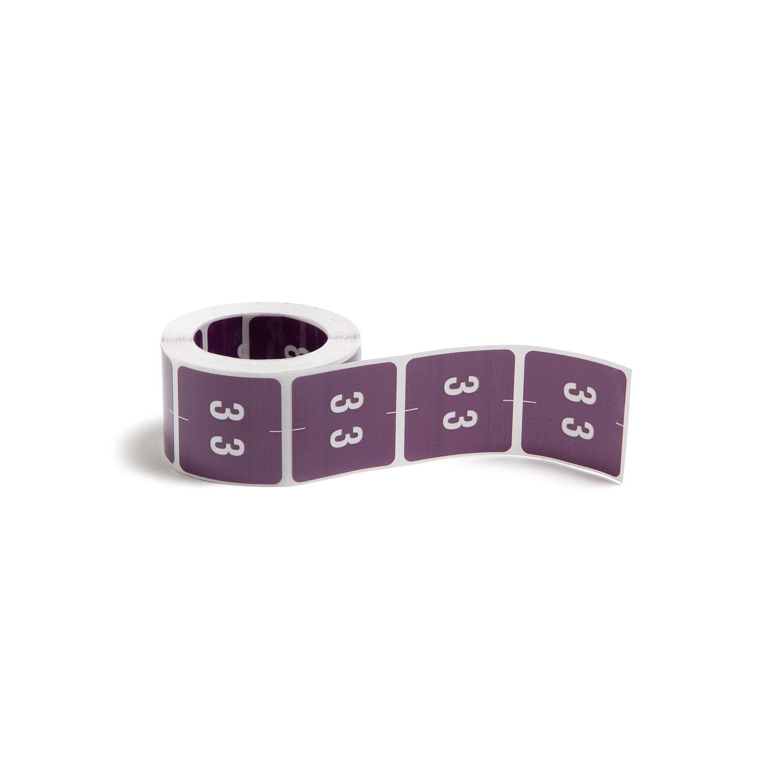 Smead DCC Color-Coded Numeric Label, 3, Label Roll, Purple, 250 labels per Roll (67423)