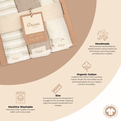 Organic Cotton 3-pc. Bunny Burp Cloth Set