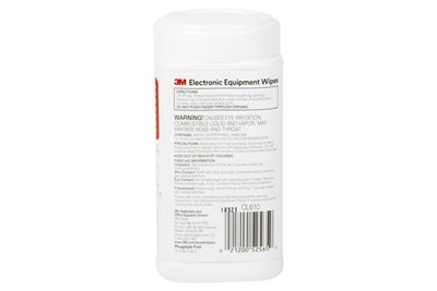 3M Electronic Equipment Cleaning Wipes, Unscented, Non-abrasive, Safe For Most Surfaces, 80 Wipes (CL610)