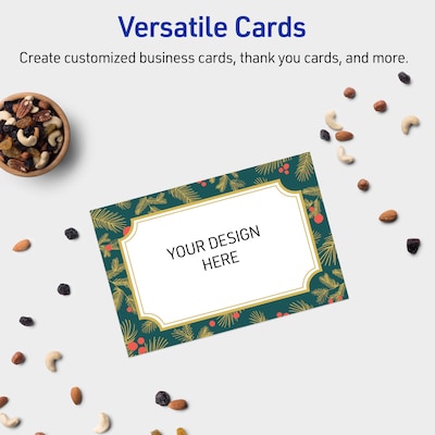 Avery Gold-Teal Berries Matte Blank Card, White, 20/Pack (S00-FF2)