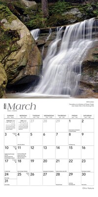 2024 BrownTrout Ohio Nature 7" x 14" Monthly Wall Calendar (9781975464332)