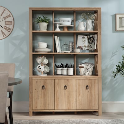 Sauder Select 70"H Wall Storage Bookcase, Khaki Pine (435616)