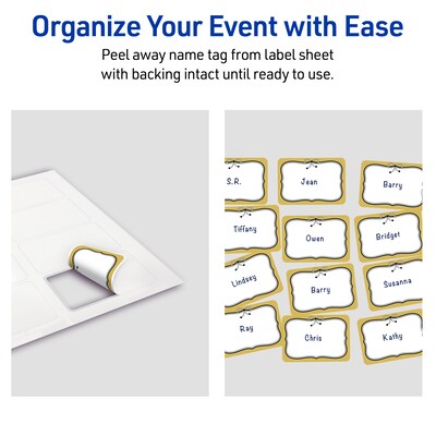 Avery Rectangle Laser/Inkjet Multipurpose Labels, 2-1/3" x 3-3/8", White, 80/Pack (19479370978)