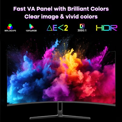 Sansui 34" Curved WQHD 165Hz LED AMD FreeSync Gaming Monitor, HDR, Black (SG34C5QK)